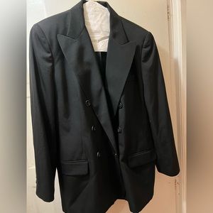 Ellen Tracy Black Double Breasted Wool Blazer Sz. 16